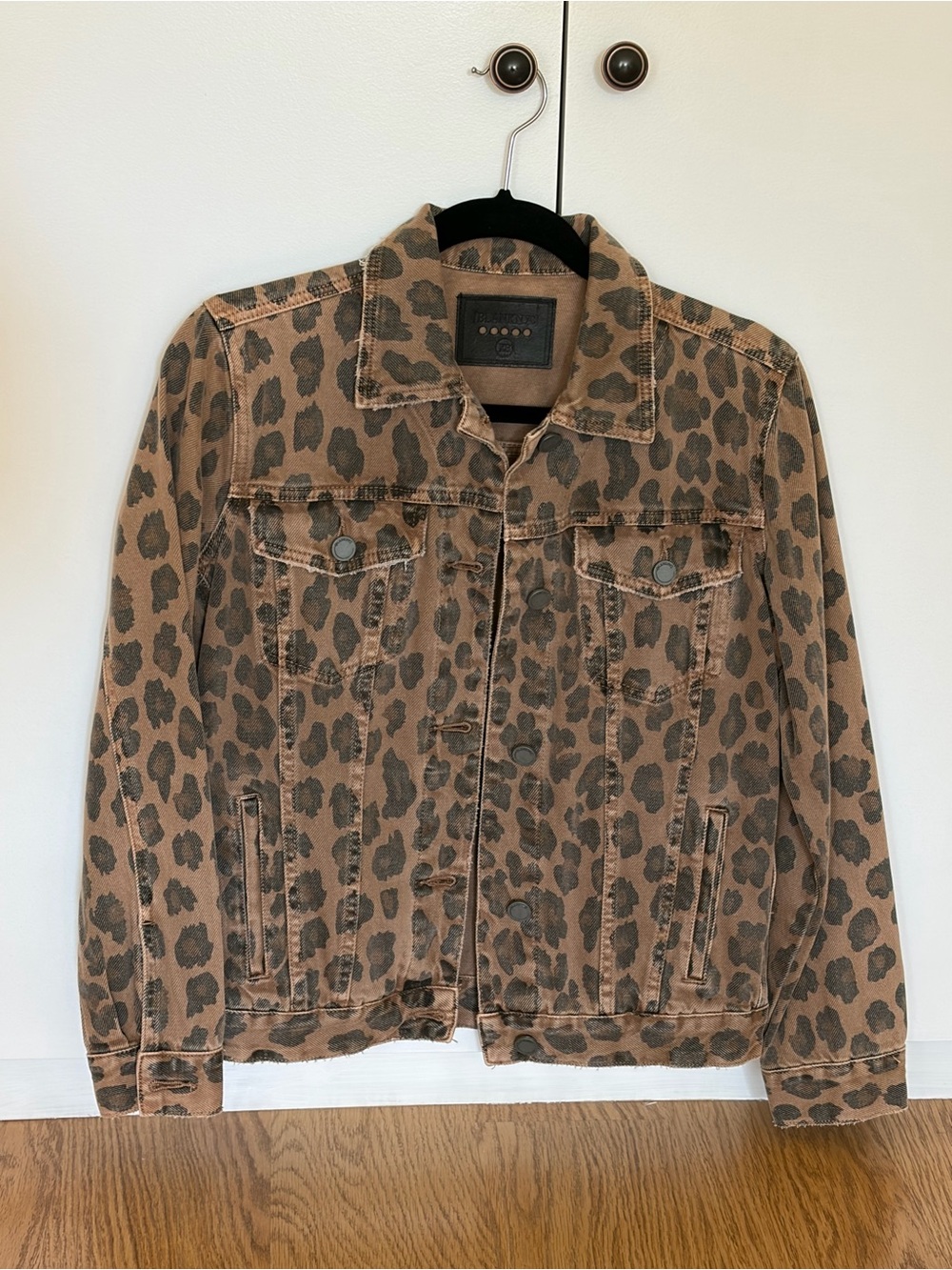 Leopard Print Denim Jacket - Brown & Black